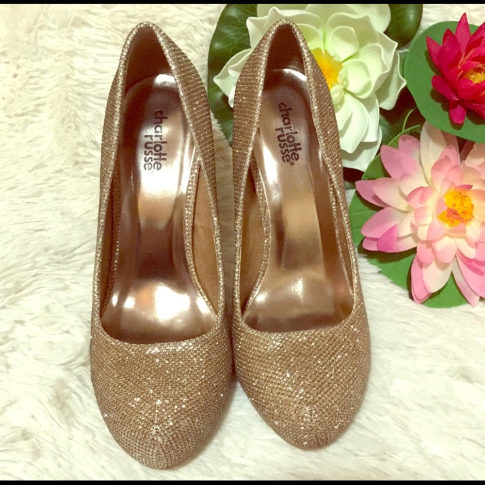 NWOT, Charlotte Russe Sparkling 👠 pumps 4” heels - Picture 3 of 7